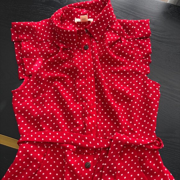 Monteau Los Angeles Button Front Dress Size Small Red & White EUC - Picture 8 of 9